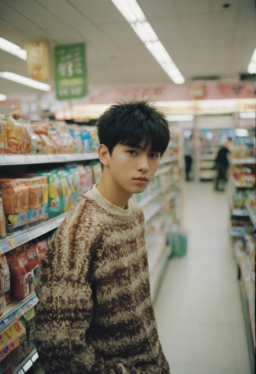 22504-3950595319-(masterpiece,best quality), photo of young teenager in Convenience stores, Chinese, handsome, cute, 18 y.o, bangs, spiked hair,.png